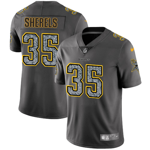 Minnesota Vikings #35 Limited Marcus Sherels Gray Static Nike NFL Men Jersey Vapor Untouchable